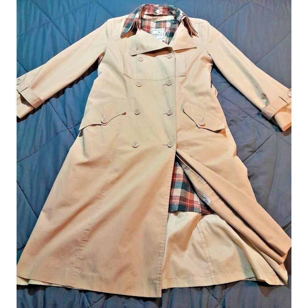 Stunning Vintage Trench coat jacket Mulberry street - London SIZE 13/14 - BEIGE